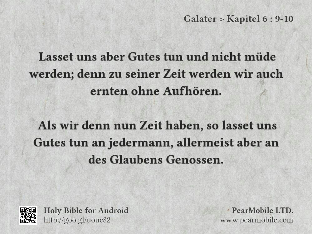 Galater, Kapitel 6:9-10